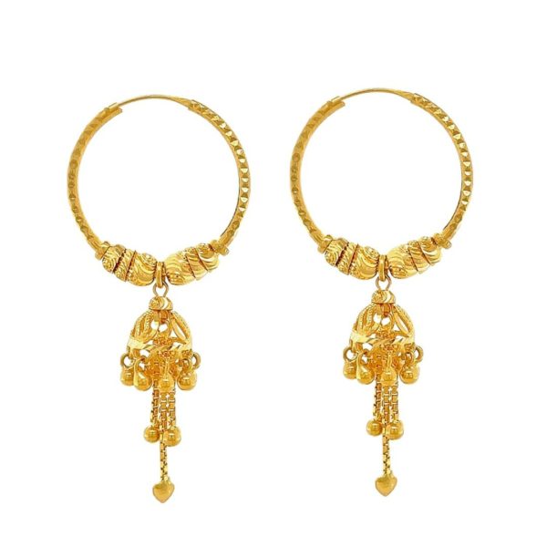 22K Gold Hoop Earrings (Ear Bali) For Baby - 235-GER16338 in 1.300 Grams