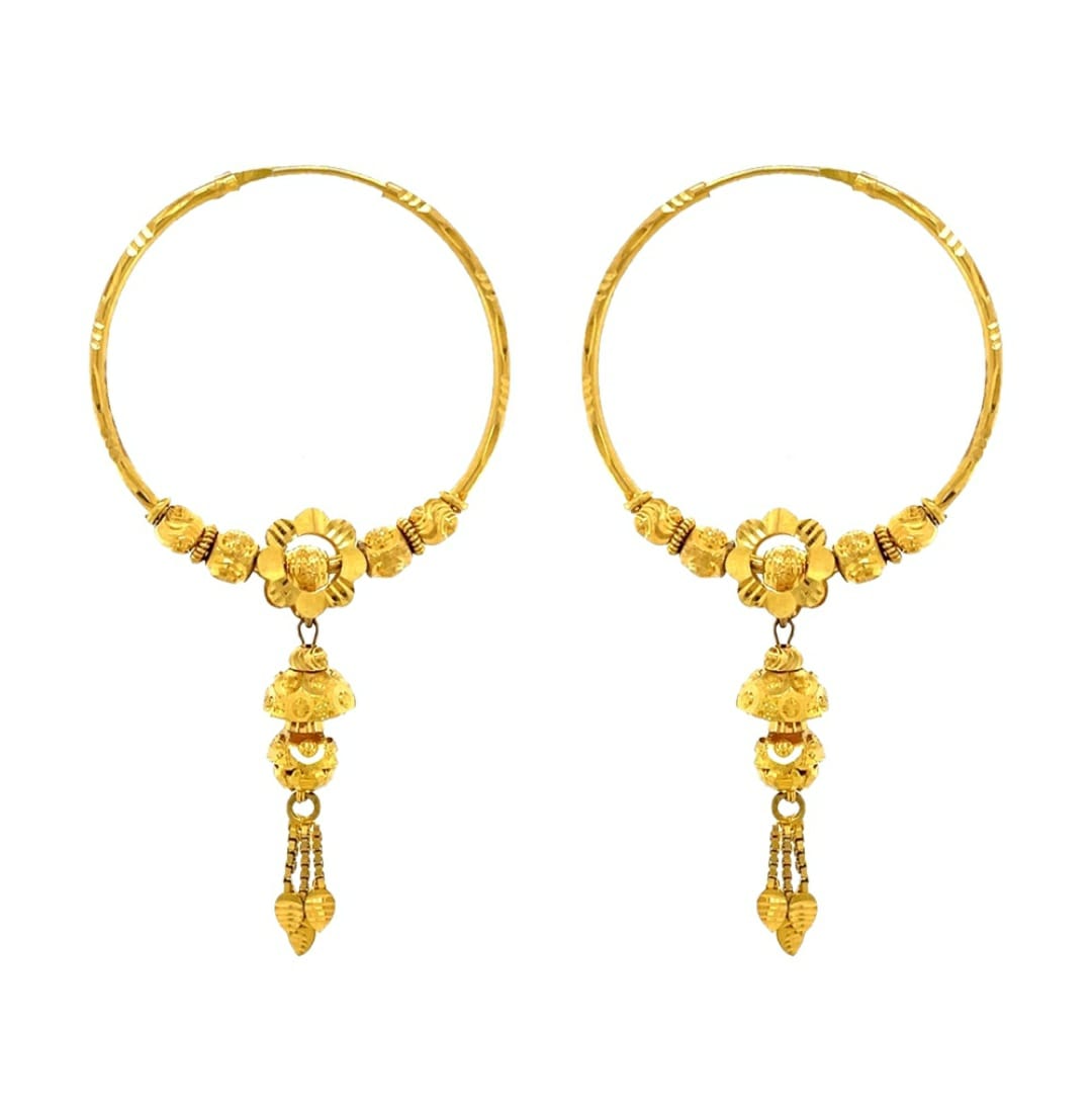 Buy SMARNN Gold Plated Bucket Bali Hoops Earrings for Women at Amazon.in-sgquangbinhtourist.com.vn