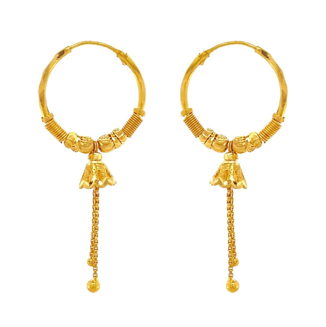 Buy Unique Small Size Gold Covering Designer Bali Earrings Design Online-sgquangbinhtourist.com.vn