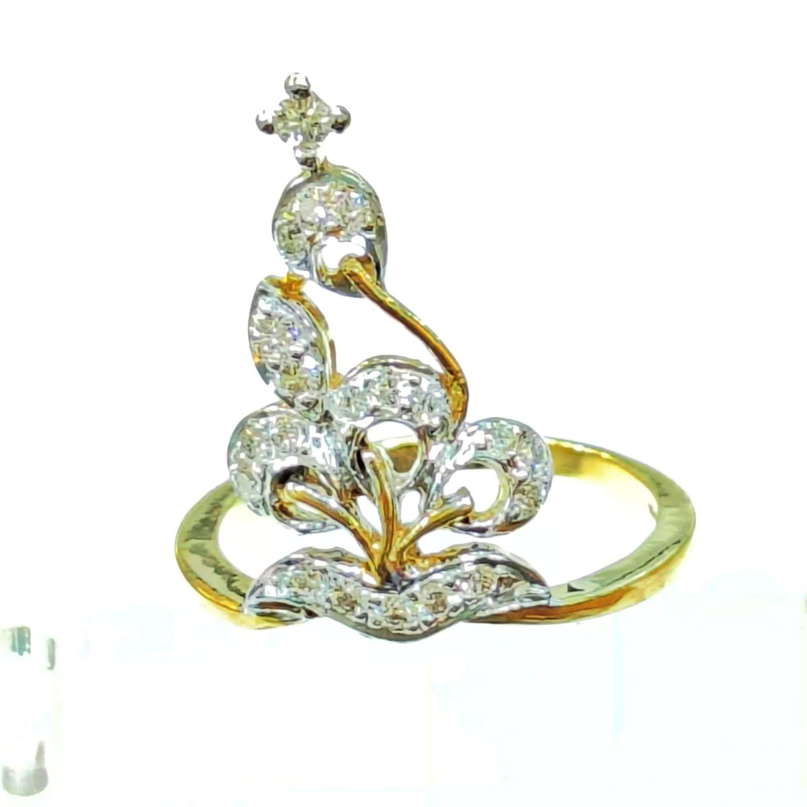 Buy Modern Heart Shape White Stone Gold Ring Design for Female